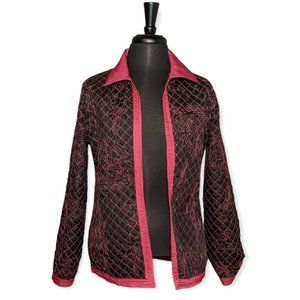 Chico's Reverseable Quilted Black & Pink Jacket Size Medium